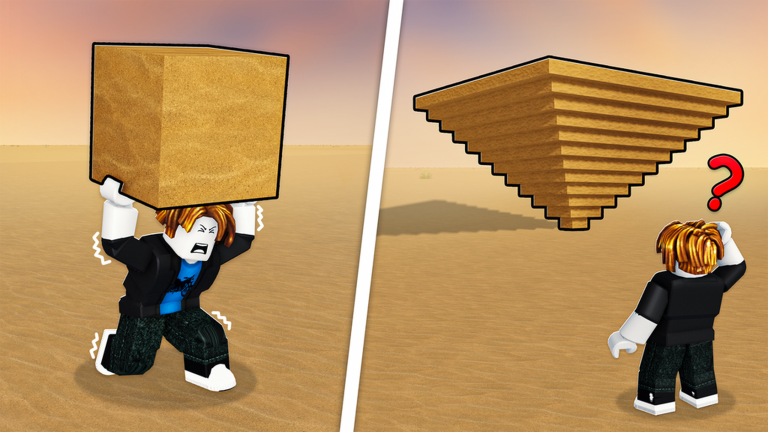 An avatar strains under a massive block — Strength made visible